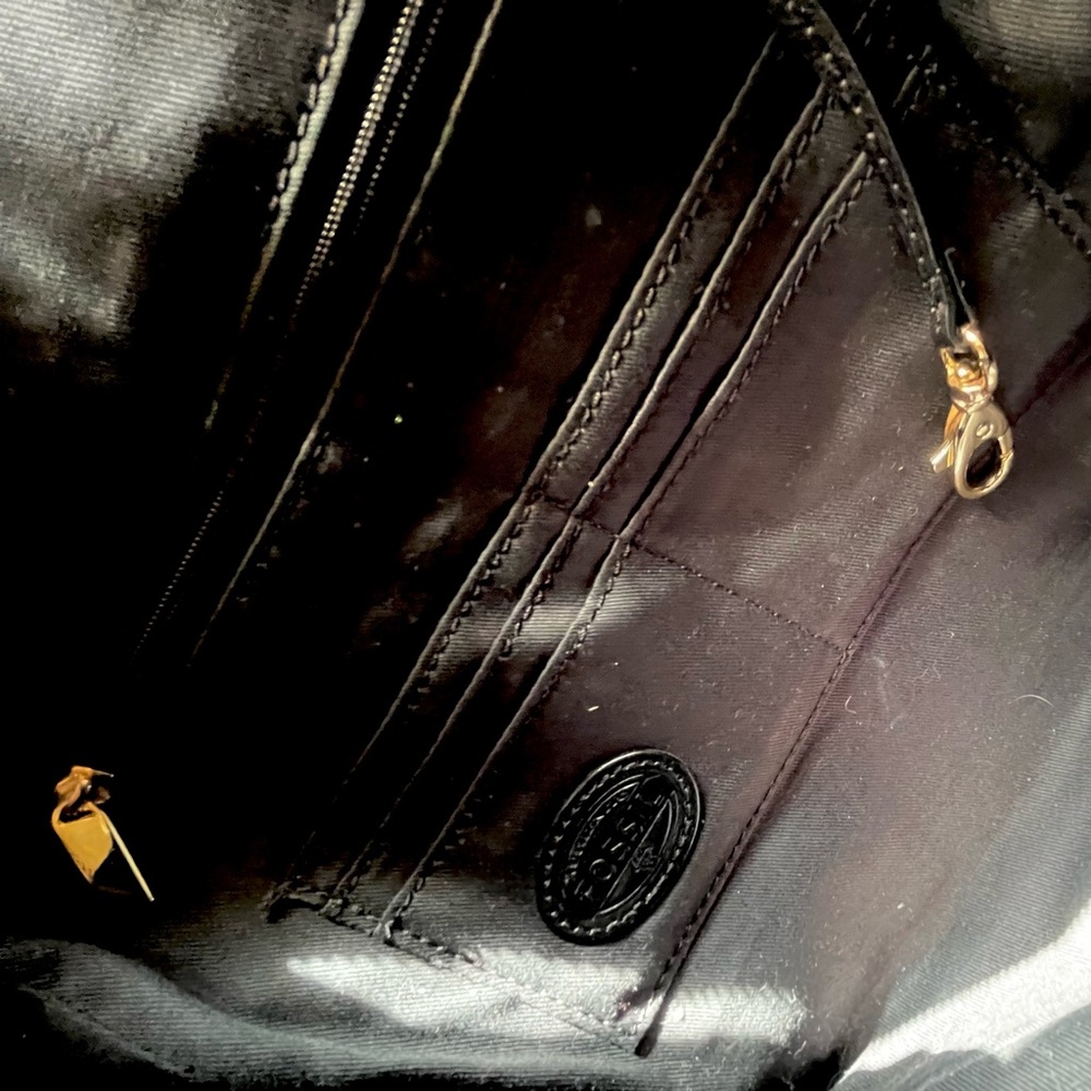 Fossil Black & White Grid-Pattern Crossbody - image 4